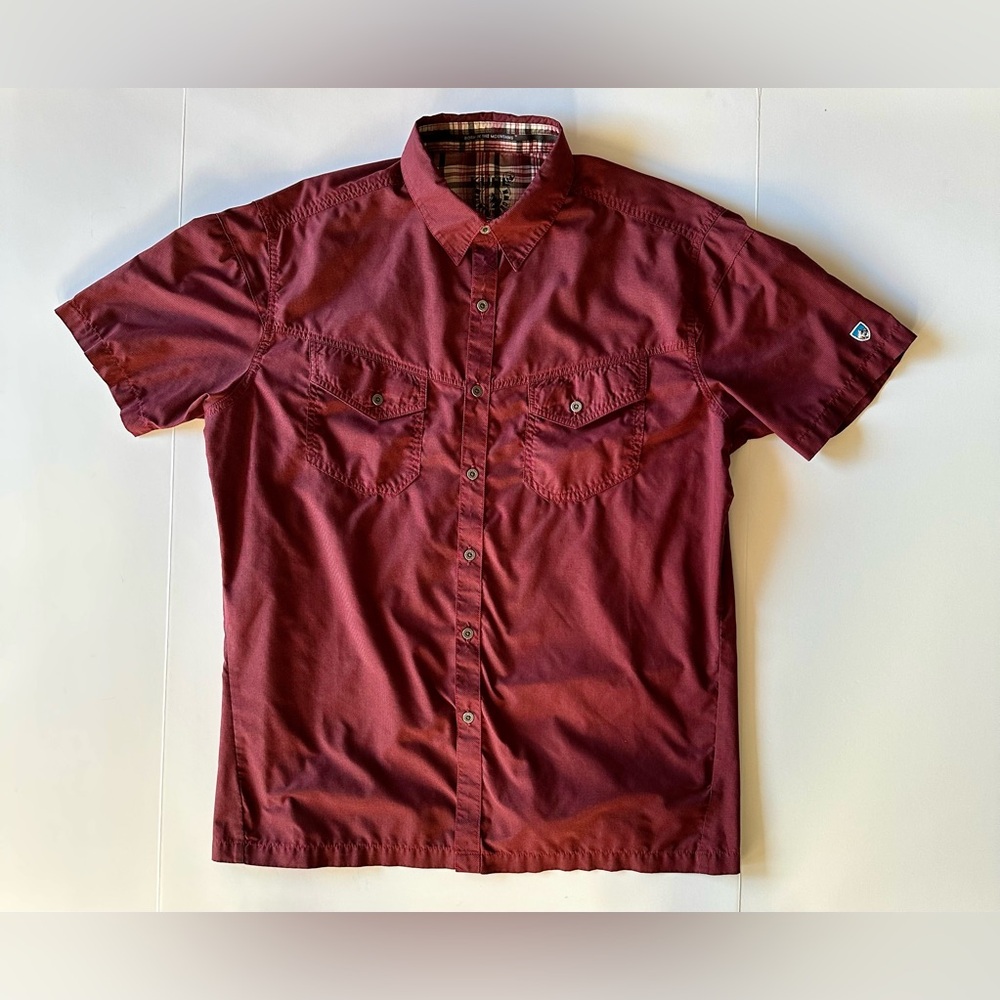 Kuhl Eluxur Outdoor Trail Hiking Button Up Short Sleeve Men's Large